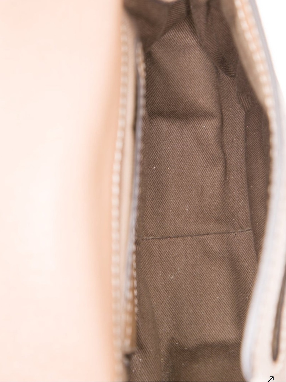 Chloe Tan Leather Saddle Crossbody with Gold Studs - Picture 6 of 6